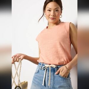 Faherty Sunwashed Slub Muscle Tank Organic Cotton Sz XS